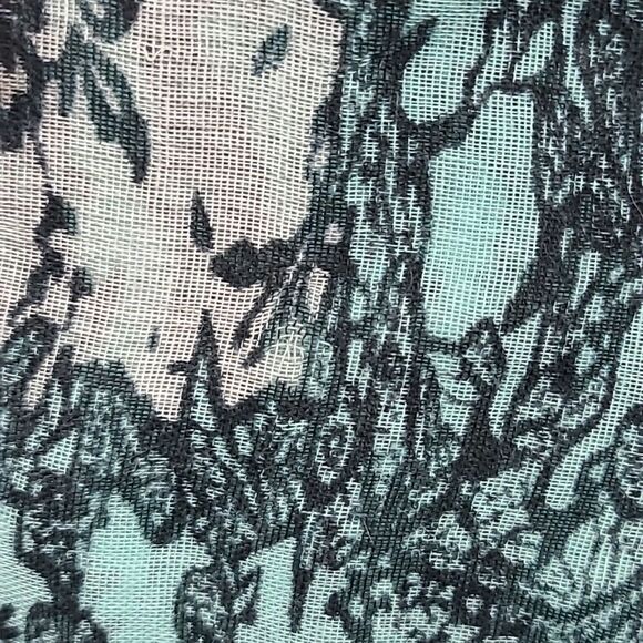 Infinity Scarf Mint Green & Gray Paisley Printed Woven Rectangle Loop Boho - Picture 3 of 8